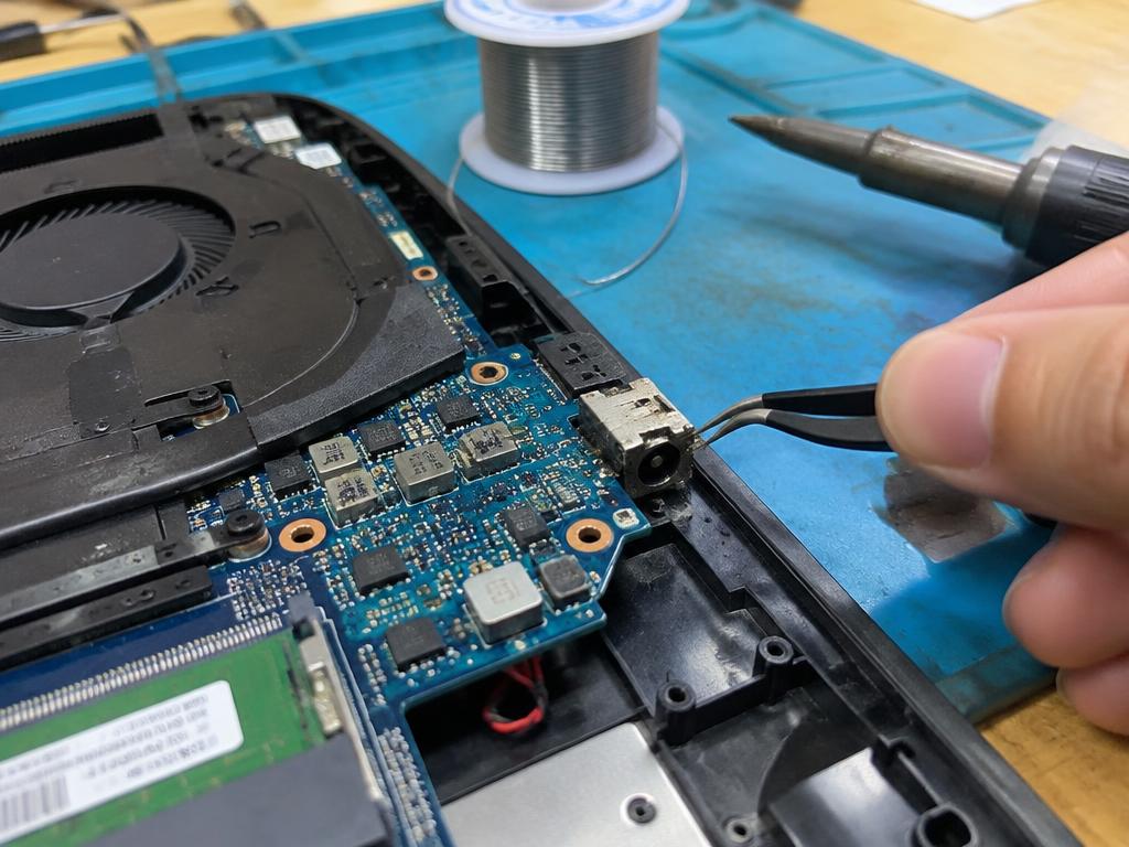 Zamena konektora napajanja na laptopu lemljenjem