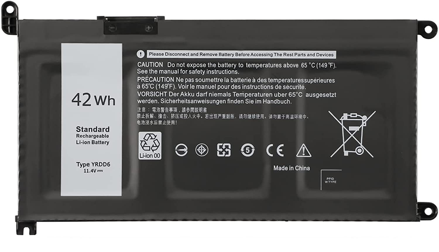 Baterija za Laptop Dell Inspiron 7586 5485 5491 5591 3 3584 3593 3793 5493 5585 Vostro 3491 5581 5490 5590 YRDD6