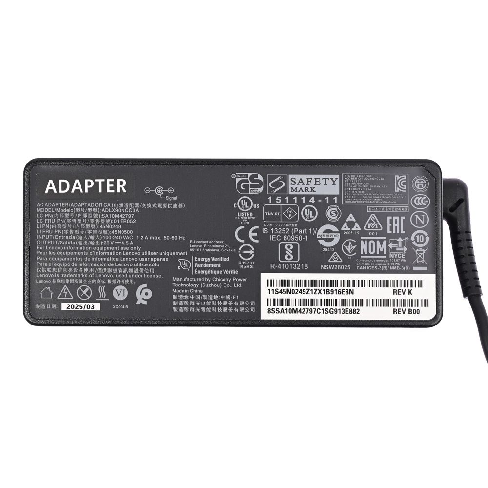 Punjač za laptop LENOVO 20V 4.5A sa 4.0 × 1.7 mm konektorom (odgovara i za 3.25A i 2.25A)